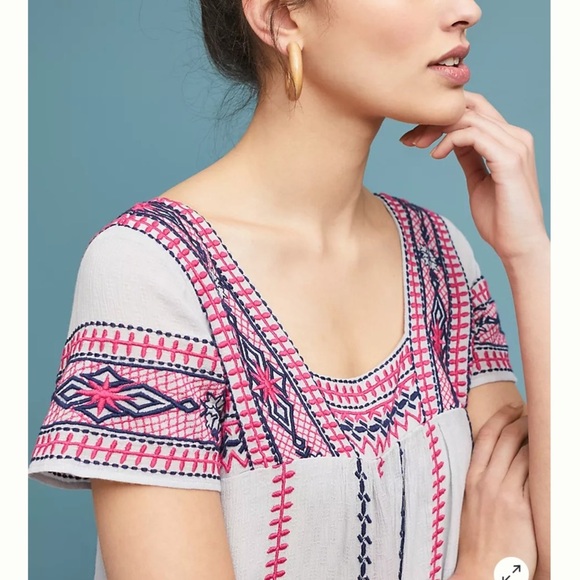 Anthropologie Ruidoso Embroidered Dress XS - Picture 3 of 8